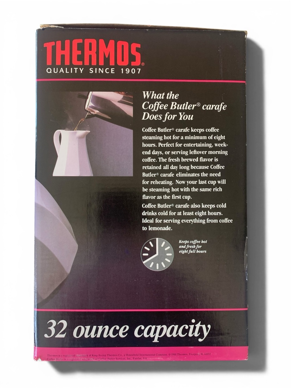 NEW Thermos Coffee Butler Carafe 32 Ounce White New Old Stock NOS 1980's NIB - Picture 3 of 7
